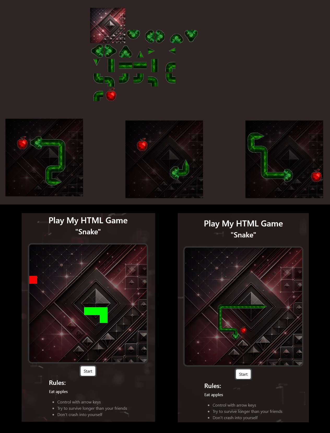 Snake rendering update screenshots