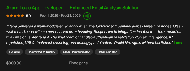 Upwork client review